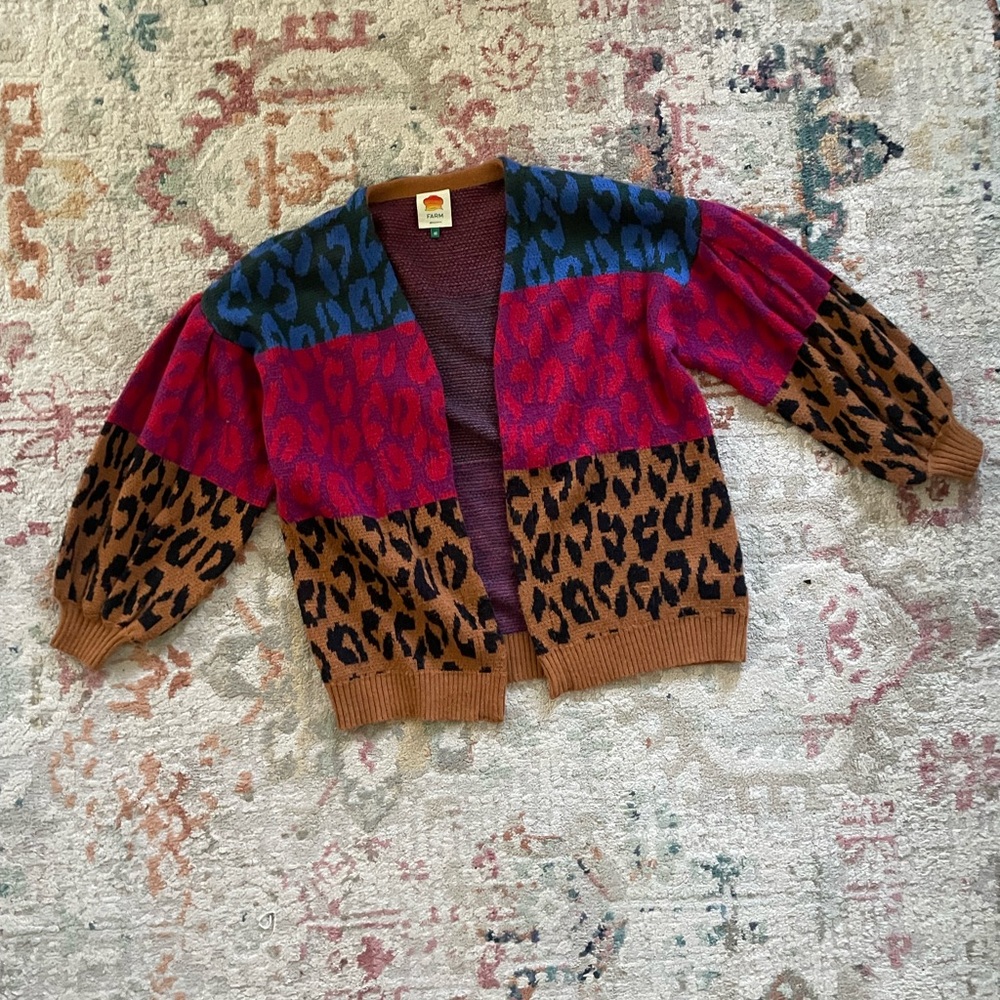 Farm Rio Colorful Animal Print Cardigan